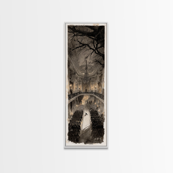 The Haunted Hotel, Decadent Gothic Art, Tall Narrow Wall Art, Gothic Horror Wall Art, Canvas Print, Halloween Wall Art
