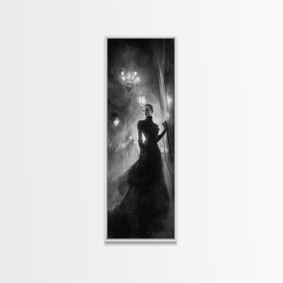 The Haunted Hotel, Biomechanical Horror Art, Tall Narrow Wall Art, Dark Fantasy Wall Art, Canvas Print, Halloween Wall Art