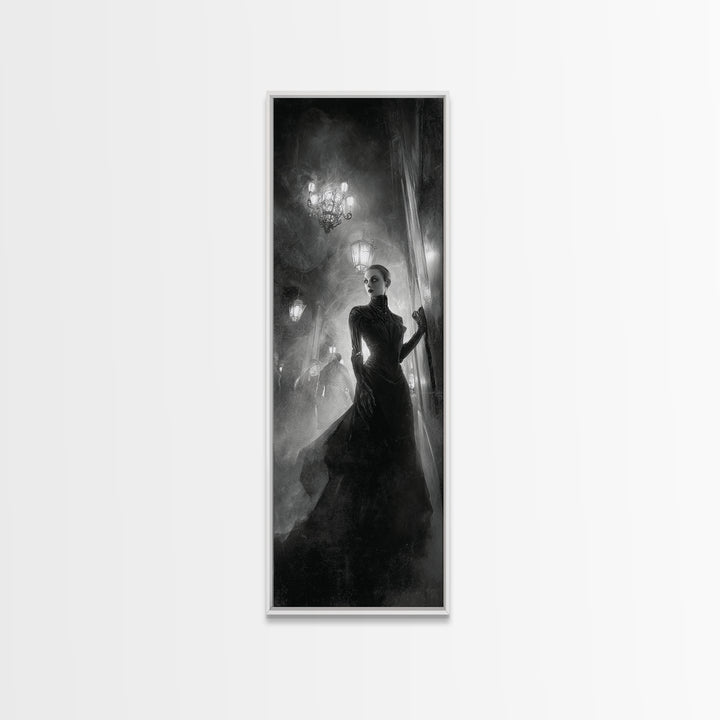 The Haunted Hotel, Biomechanical Horror Art, Tall Narrow Wall Art, Dark Fantasy Wall Art, Canvas Print, Halloween Wall Art