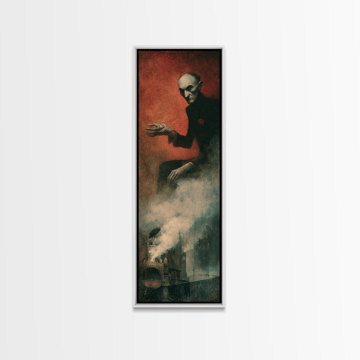 The Abandoned Train Station, Surreal Apocalyptic Art, Tall Narrow Wall Art, Gothic Horror Wall Art, Framed Canvas Print