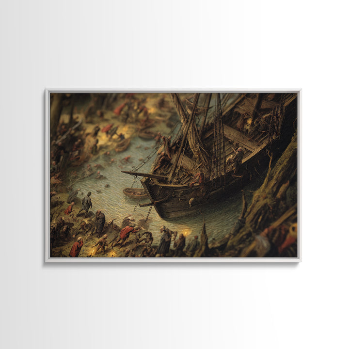 The Shipwreck Cove, Danse Macabre Art, Landscape Wall Art, Gothic Horror Wall Art, Canvas Print, Halloween Wall Art