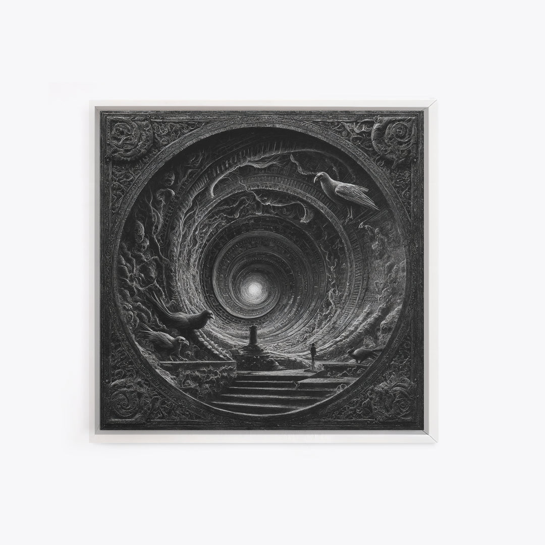 The Silent Schoolhouse, Biomechanical Horror Art, Square Wall Art, Macabre Wall Art, Canvas Print, Halloween Wall Art, Statement Wall Art