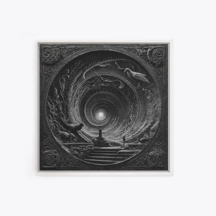 The Silent Schoolhouse, Biomechanical Horror Art, Square Wall Art, Macabre Wall Art, Canvas Print, Halloween Wall Art, Statement Wall Art