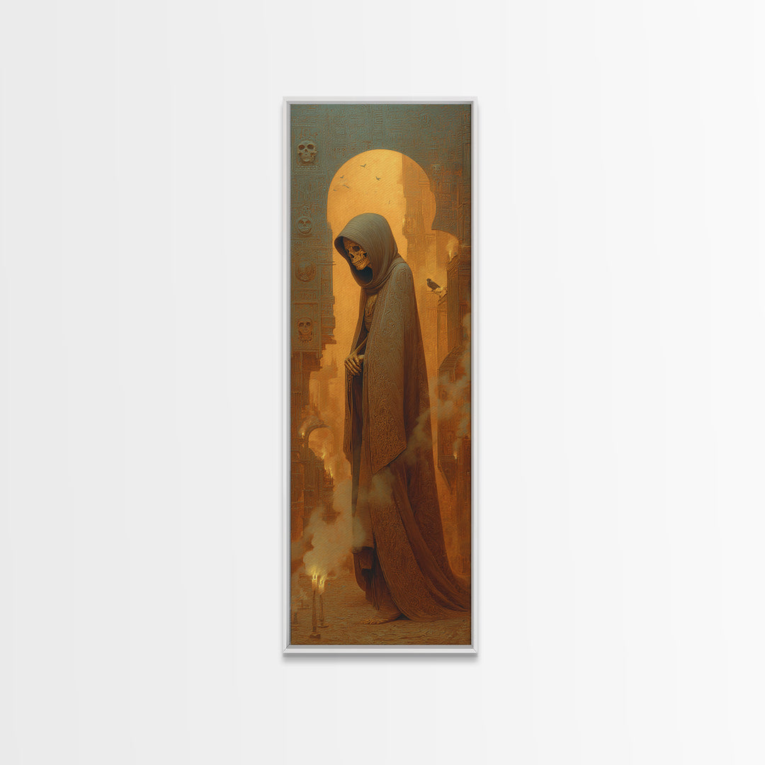 The Midnight Masquerade, Surreal Apocalyptic Art, Tall Narrow Wall Art, Gothic Horror Wall Art, Canvas Print, Halloween Wall Art