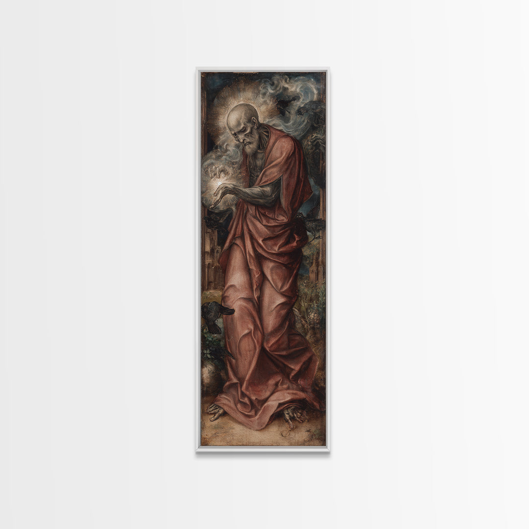 The Ghost Wedding, Dark Renaissance Art, Tall Narrow Wall Art, Dark Fantasy Wall Art, Framed Canvas Print, Halloween Wall Art