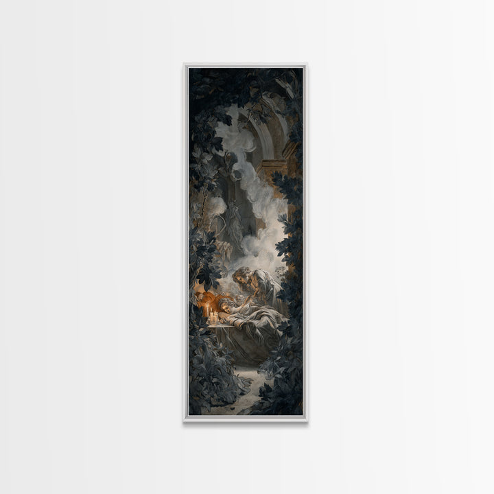 The Ghost Wedding, Gothic Nightmare Art, Tall Narrow Wall Art, Dark Halloween Decor, Canvas Print, Halloween Wall Art, Dark Fantasy Art
