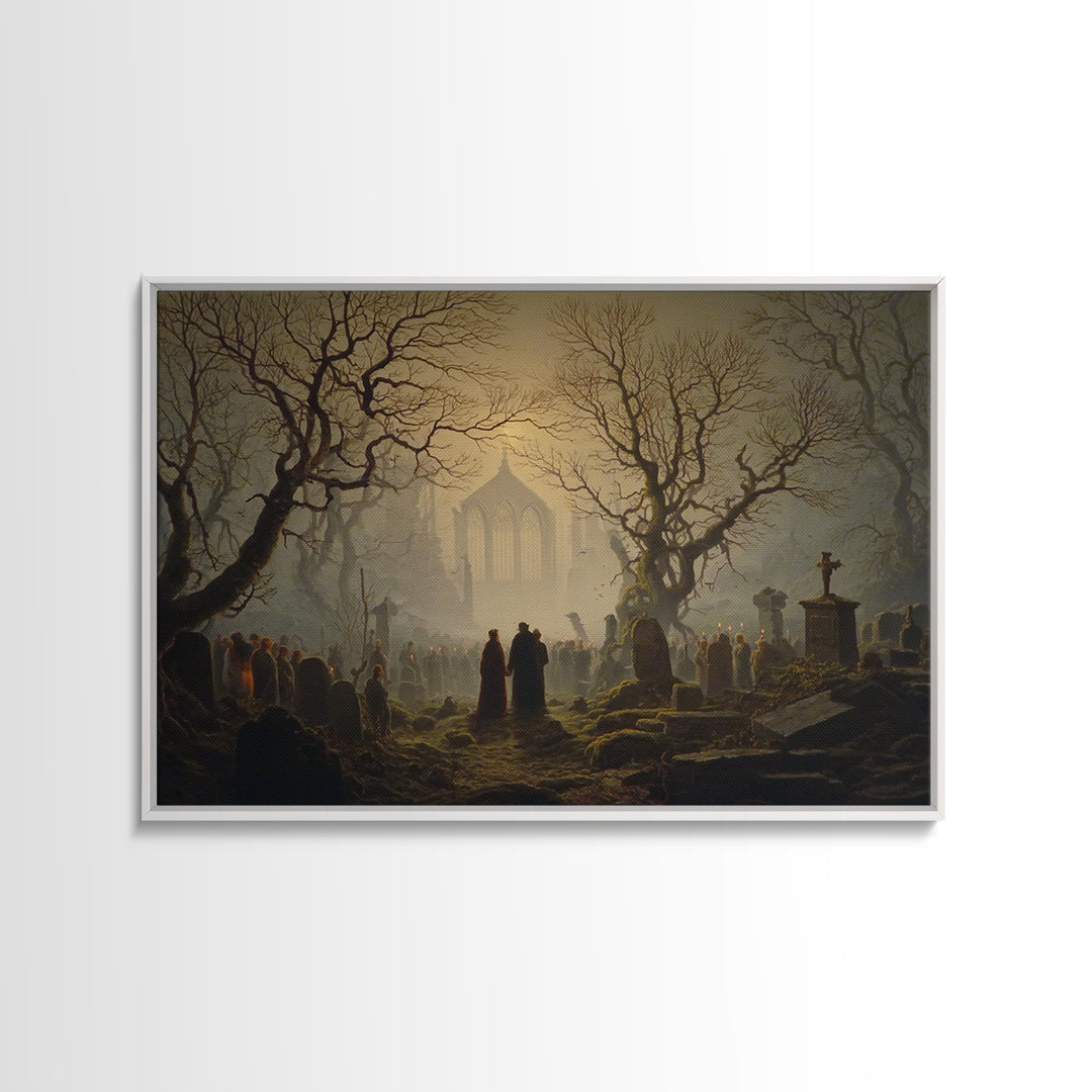 The Ghost Wedding, Romantic Gothic Landscape, Landscape Wall Art, Macabre Wall Art, Canvas Print, Halloween Wall Art
