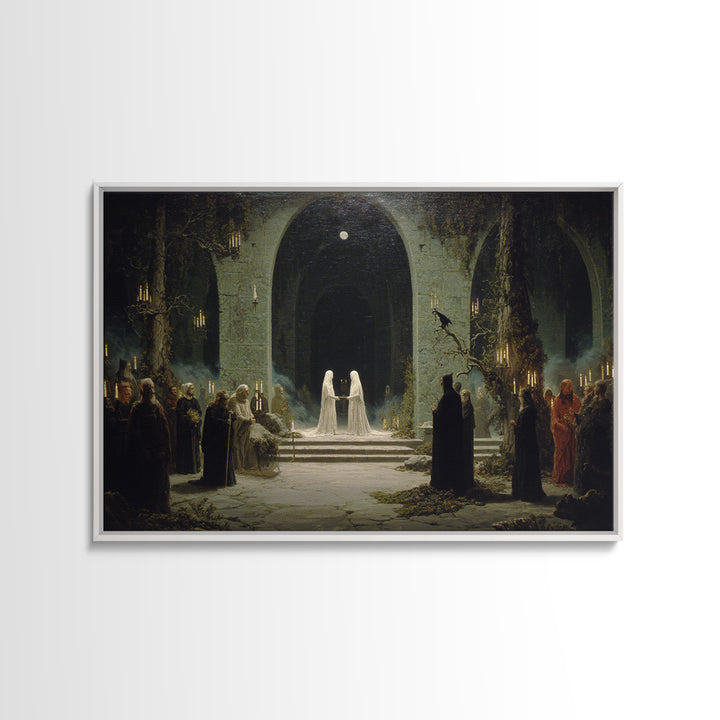 The Ghost Wedding, Symbolist Gothic Landscape, Landscape Wall Art, Dark Fantasy Wall Art, Canvas Print, Halloween Wall Art