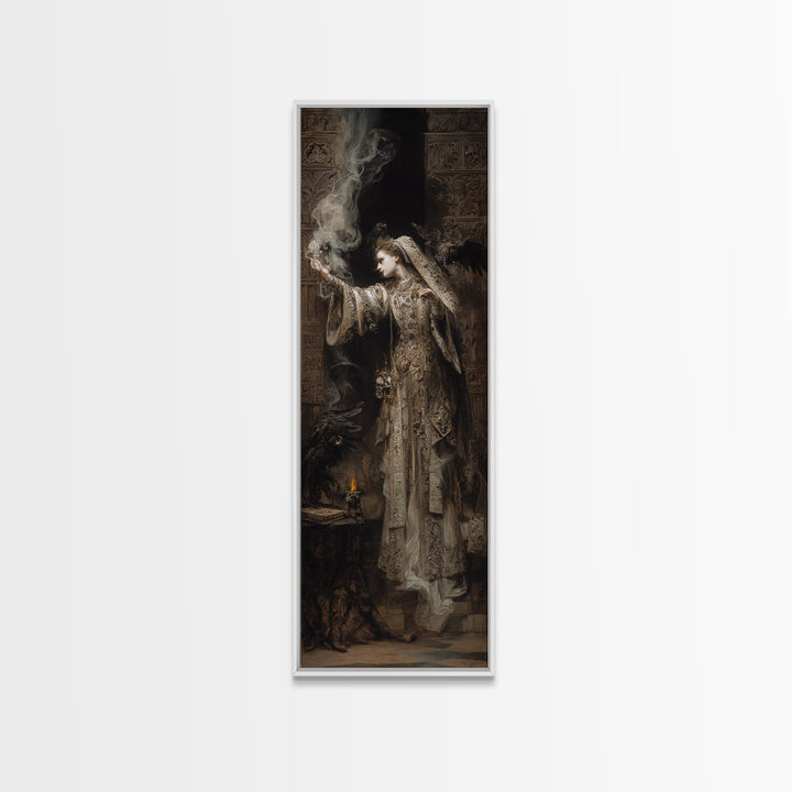 The Ghost Wedding, Ornate Symbolist Art, Tall Narrow Wall Art, Gothic Horror Wall Art, Canvas Print, Halloween Wall Art