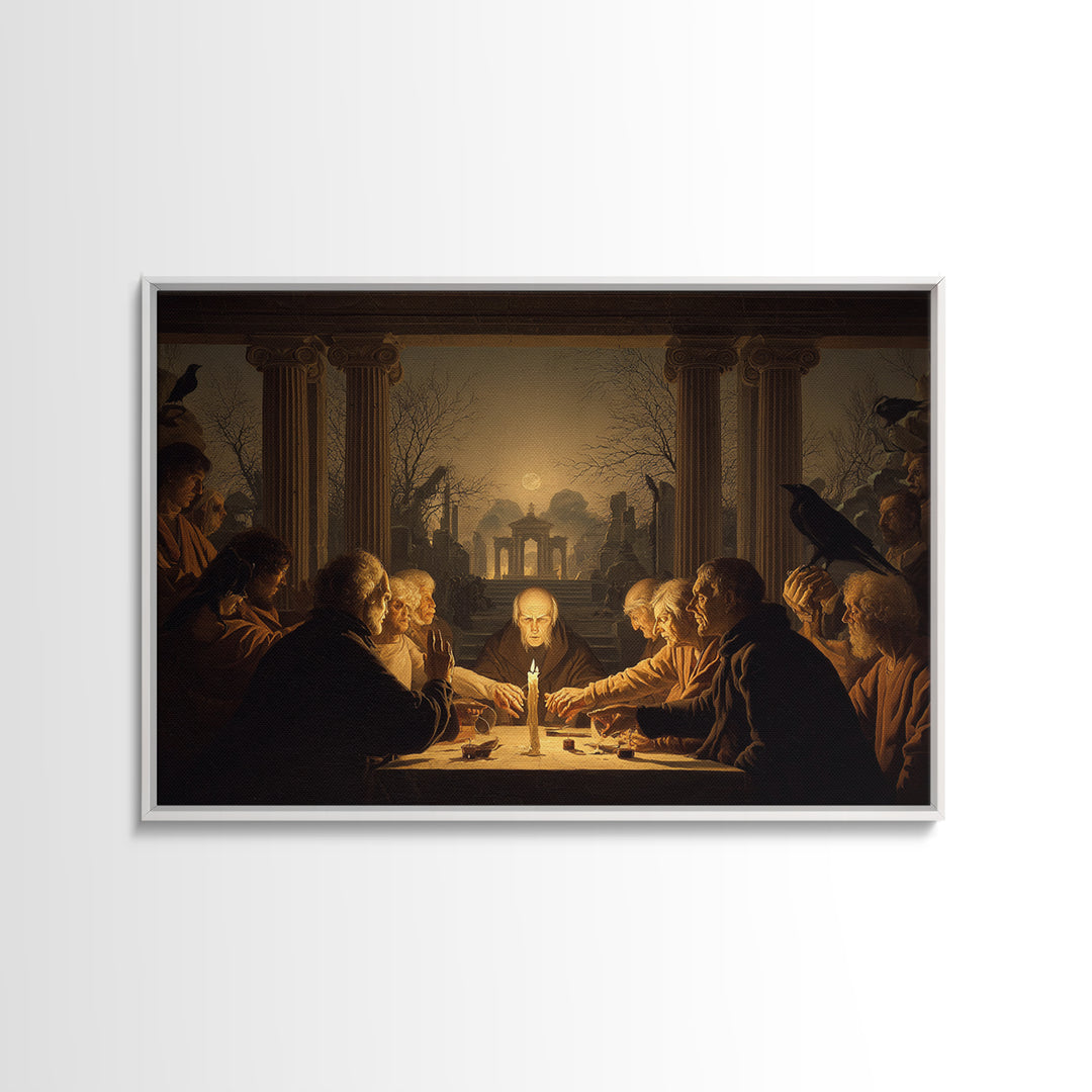 The Candlelit Seance, Romantic Gothic Landscape, Landscape Wall Art, Macabre Wall Art, Framed Canvas Print, Halloween Wall Art