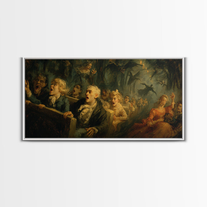 The Haunted Hayride, Dark Romantic Horror Art, Wide Panoramic Art, Macabre Wall Art, Canvas Print, Halloween Wall Art, Halloween Decor