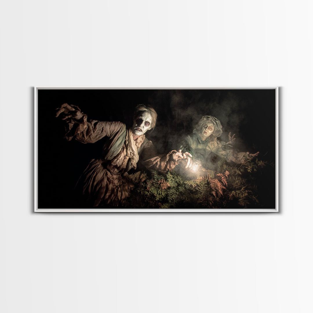 The Haunted Hayride, Gothic Nightmare Art, Wide Panoramic Art, Gothic Horror Wall Art, Canvas Print, Halloween Wall Art