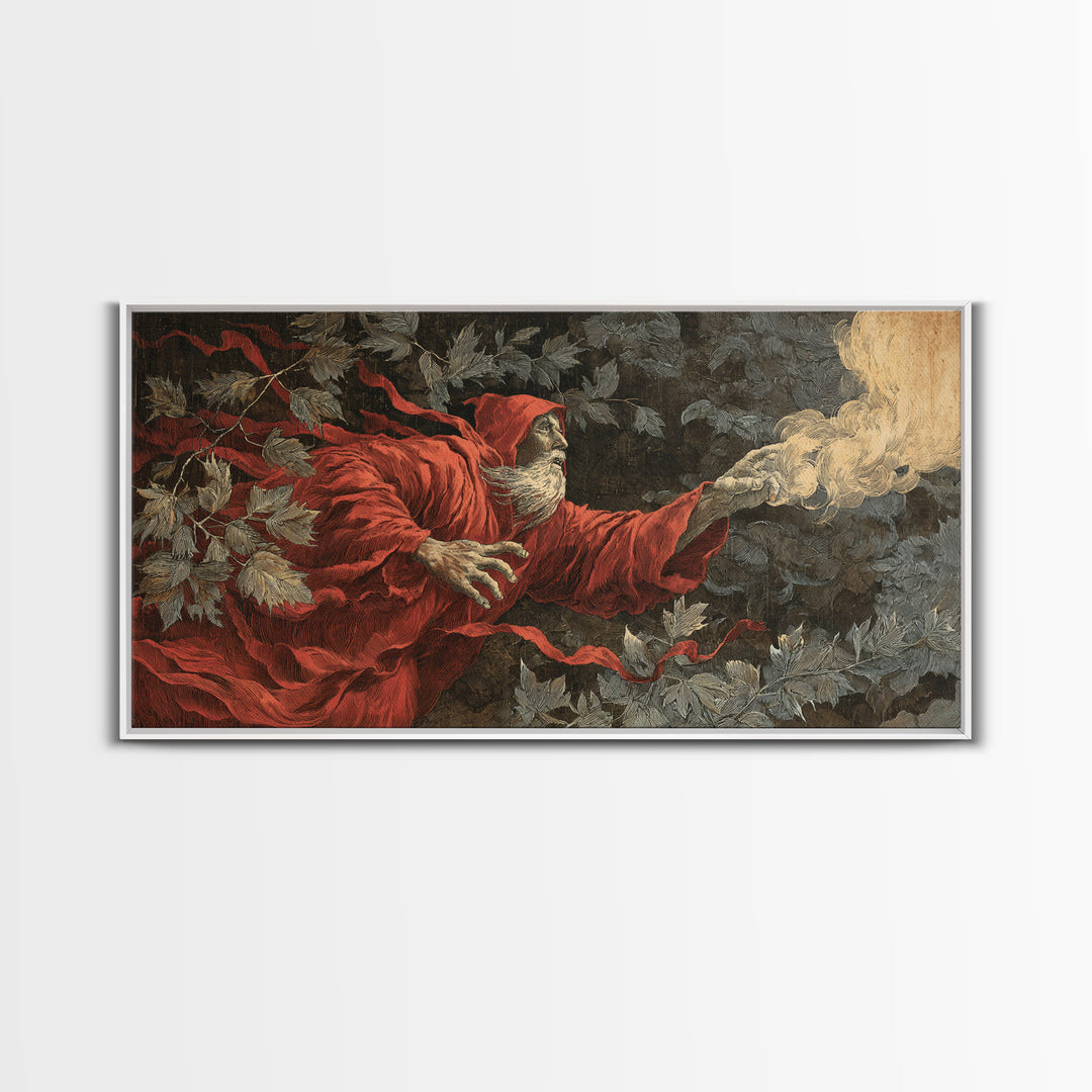 The Haunted Hayride, Visionary Gothic Art, Wide Panoramic Art, Dark Halloween Decor, Canvas Print, Halloween Wall Art