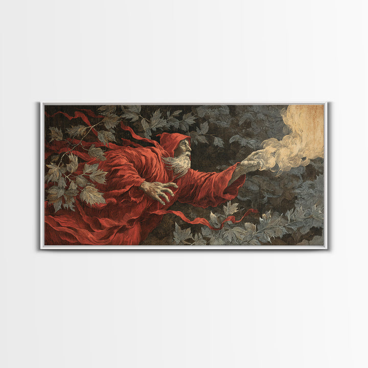 The Haunted Hayride, Visionary Gothic Art, Wide Panoramic Art, Dark Halloween Decor, Canvas Print, Halloween Wall Art