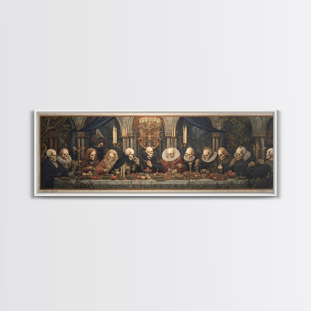 The Vampire Banquet, Danse Macabre Art, Extra Wide Wall Art, Gothic Horror Wall Art, Framed Canvas Print
