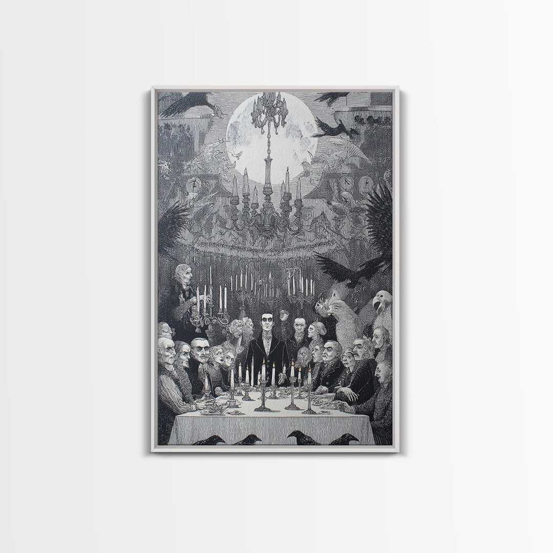 The Vampire Banquet, Victorian Macabre Art, Vertical Wall Art, Dark Fantasy Wall Art, Canvas Print, Halloween Wall Art, Horror Wall Art