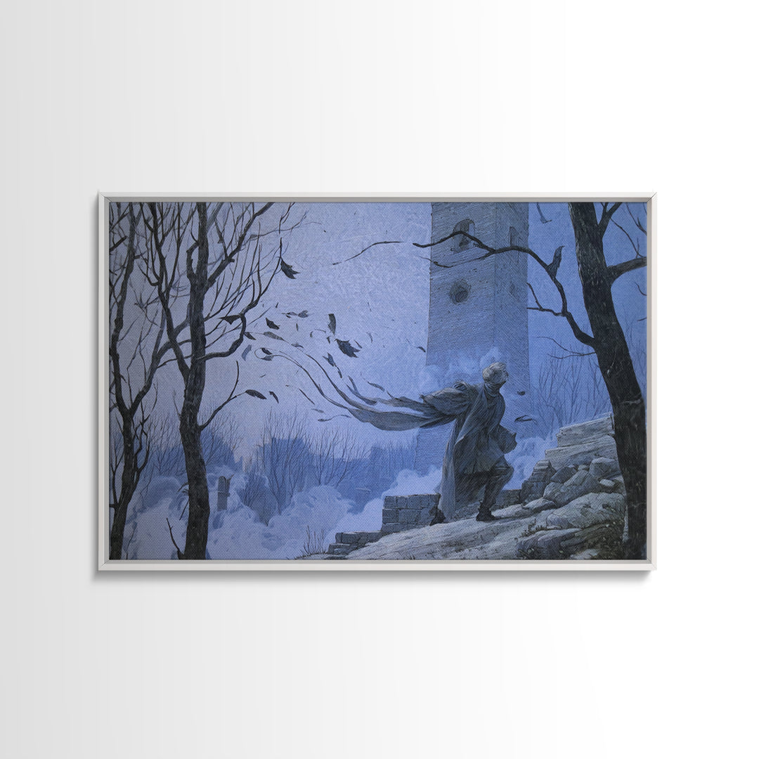 The Thirteenth Bell, Romantic Gothic Landscape, Landscape Wall Art, Dark Fantasy Wall Art, Canvas Print, Halloween Wall Art