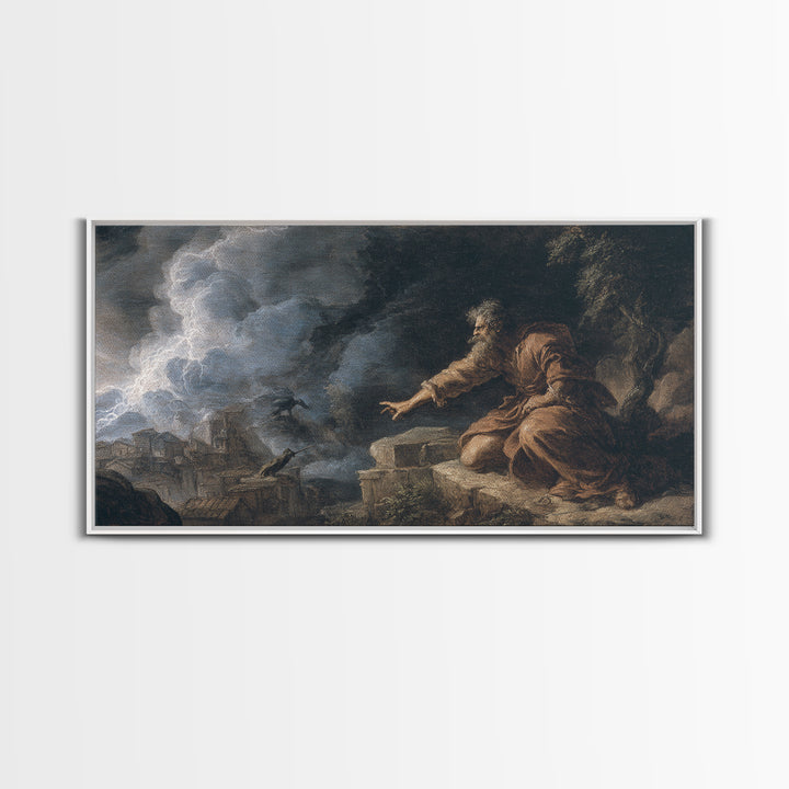 The Halloween Storm, Baroque Witchcraft Art, Wide Panoramic Art, Dark Fantasy Wall Art, Canvas Print, Halloween Wall Art
