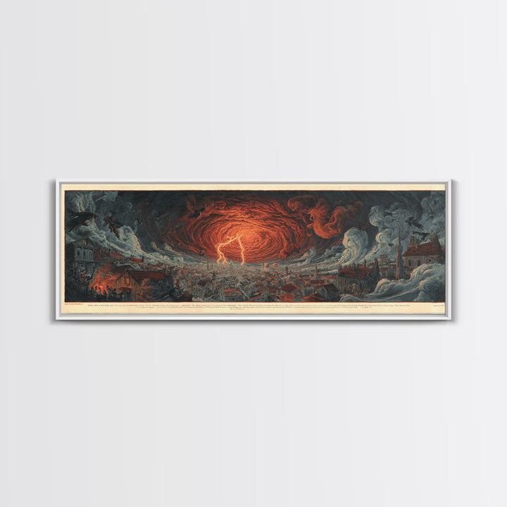 The Halloween Storm, Visionary Gothic Art, Extra Wide Wall Art, Dark Halloween Decor, Canvas Print, Halloween Wall Art