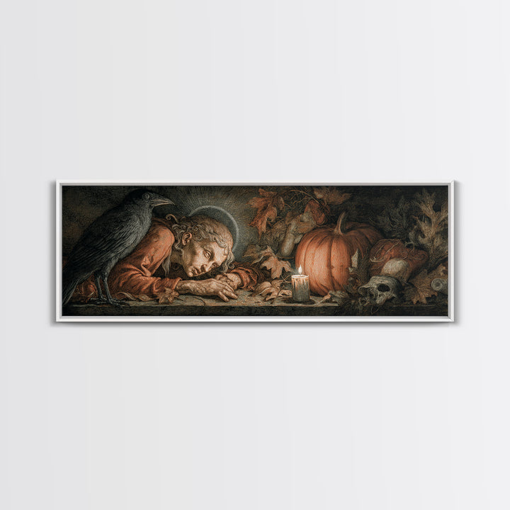 The First Frost Awakening, Dark Renaissance Art, Extra Wide Wall Art, Dark Fantasy Wall Art, Framed Canvas Print