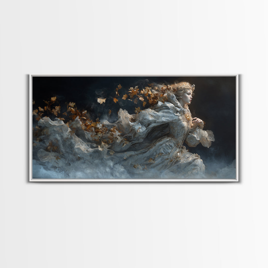 The First Frost Awakening, Apocalyptic Romantic Art, Wide Panoramic Art, Gothic Horror Wall Art, Canvas Print, Halloween Wall Art