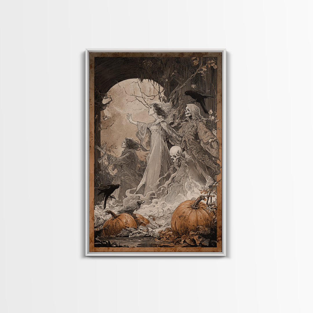 The First Frost Awakening, Decadent Gothic Art, Vertical Wall Art, Gothic Horror Wall Art, Framed Canvas Print, Halloween Wall Art