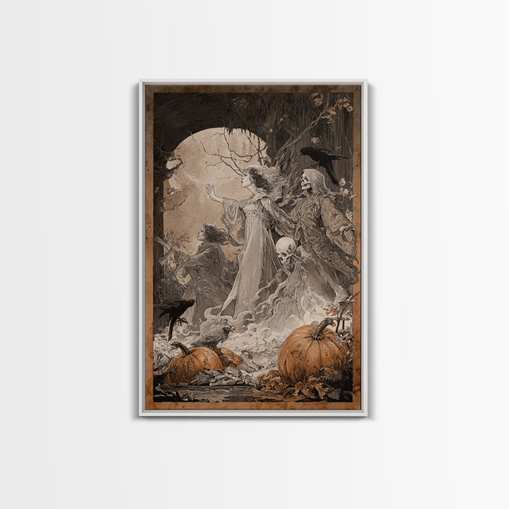The First Frost Awakening, Decadent Gothic Art, Vertical Wall Art, Gothic Horror Wall Art, Framed Canvas Print, Halloween Wall Art