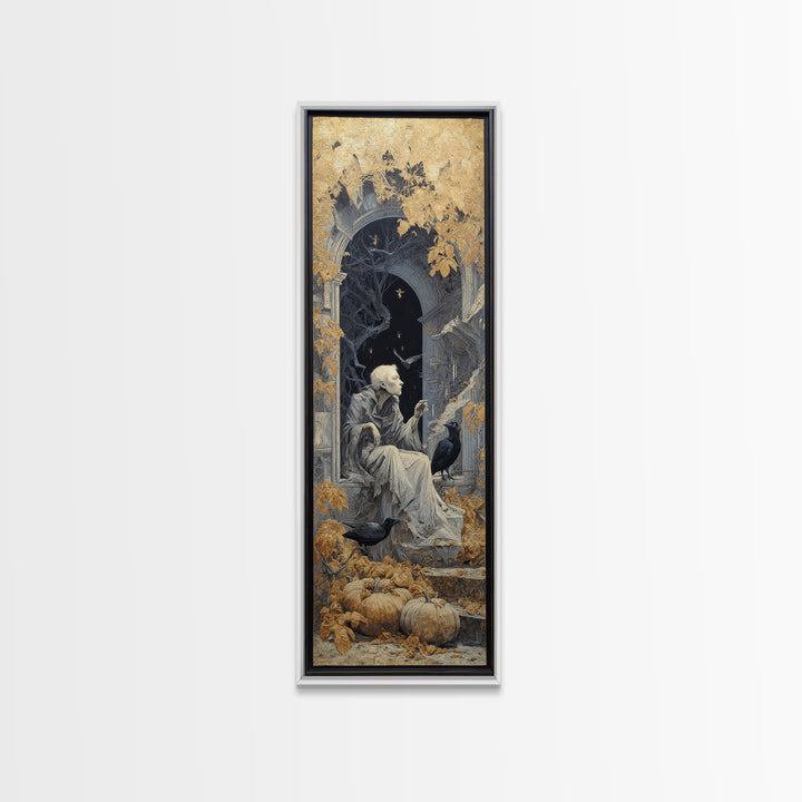 The First Frost Awakening, Surreal Apocalyptic Art, Tall Narrow Wall Art, Gothic Horror Wall Art, Framed Canvas Print