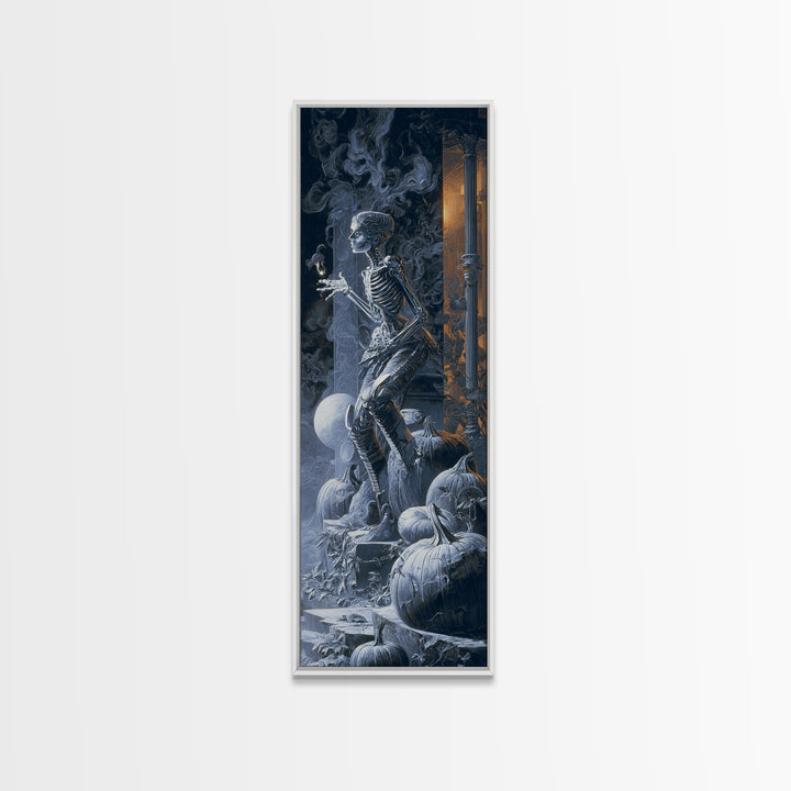 The First Frost Awakening, Biomechanical Horror Art, Tall Narrow Wall Art, Dark Fantasy Wall Art, Canvas Print, Halloween Wall Art