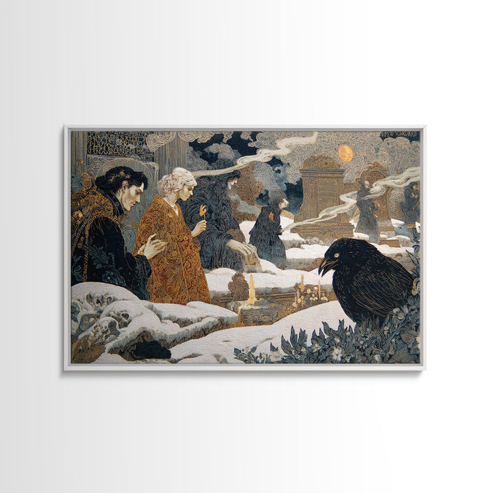 The Living Spellbook, Symbolist Death Art, Landscape Wall Art, Dark Fantasy Wall Art, Canvas Print, Halloween Wall Art