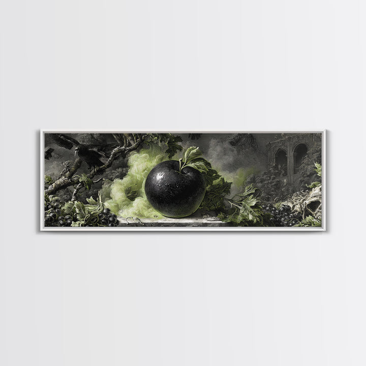The Poisoned Apple, Dark Romantic Horror Art, Extra Wide Wall Art, Dark Halloween Decor, Canvas Print, Halloween Wall Art