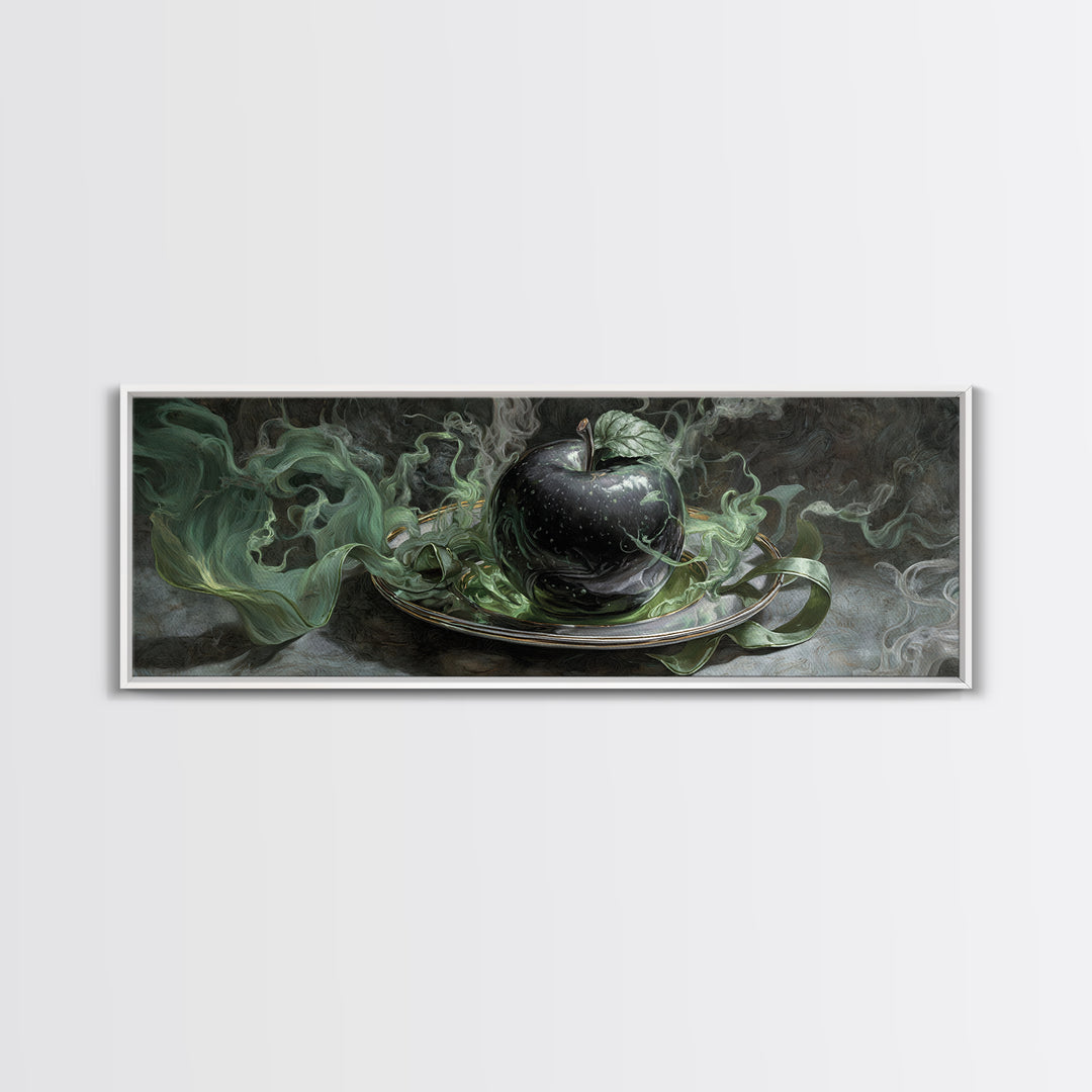 The Poisoned Apple, Visionary Gothic Art, Extra Wide Wall Art, Gothic Horror Wall Art, Framed Canvas Print, Halloween Wall Art