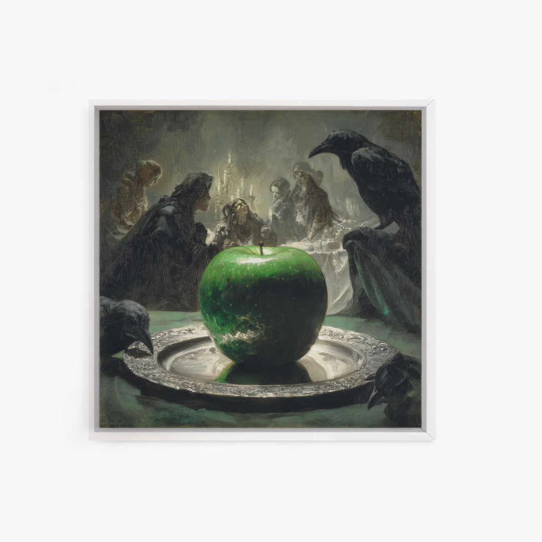 The Poisoned Apple, Decadent Gothic Art, Square Wall Art, Macabre Wall Art, Canvas Print, Halloween Wall Art, Gothic Home Decor