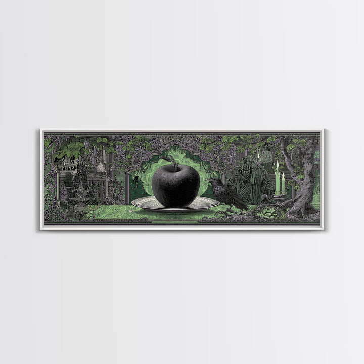 The Poisoned Apple, Stained Glass Gothic Art, Extra Wide Wall Art, Macabre Wall Art, Canvas Print, Halloween Wall Art, Statement Wall Art