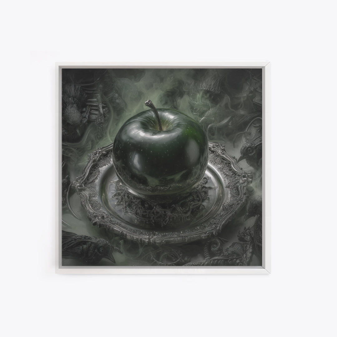 The Poisoned Apple, Biomechanical Horror Art, Square Wall Art, Dark Fantasy Wall Art, Canvas Print, Halloween Wall Art, Spooky Wall Decor