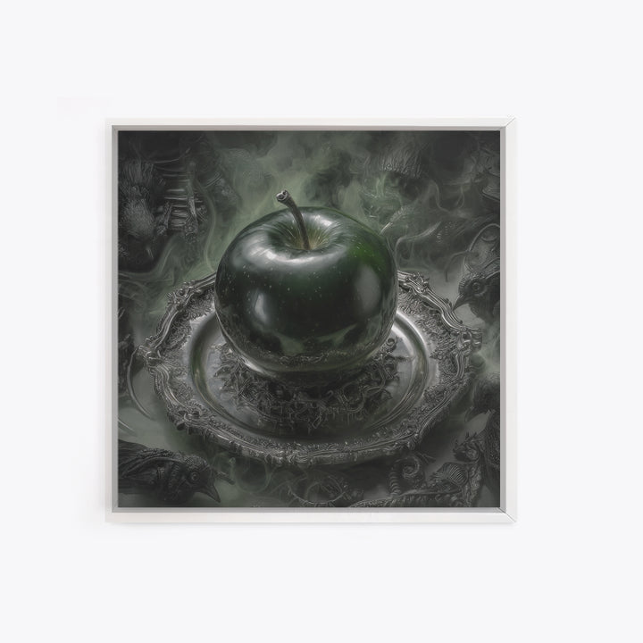 The Poisoned Apple, Biomechanical Horror Art, Square Wall Art, Dark Fantasy Wall Art, Canvas Print, Halloween Wall Art, Spooky Wall Decor