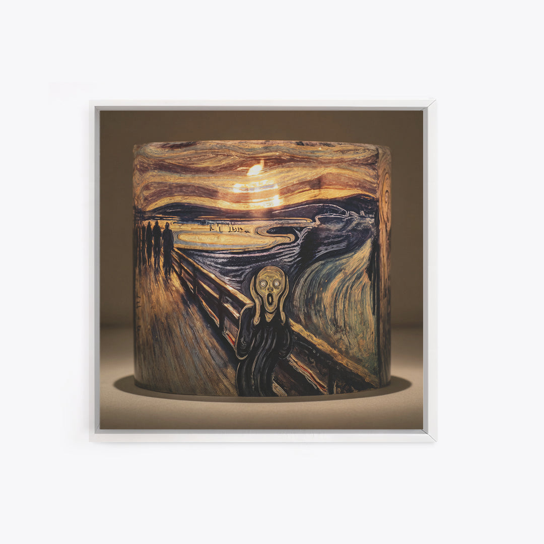 The Black Wax Candle, Expressionist Gothic Art, Square Wall Art, Dark Fantasy Wall Art, Framed Canvas Print, Halloween Wall Art