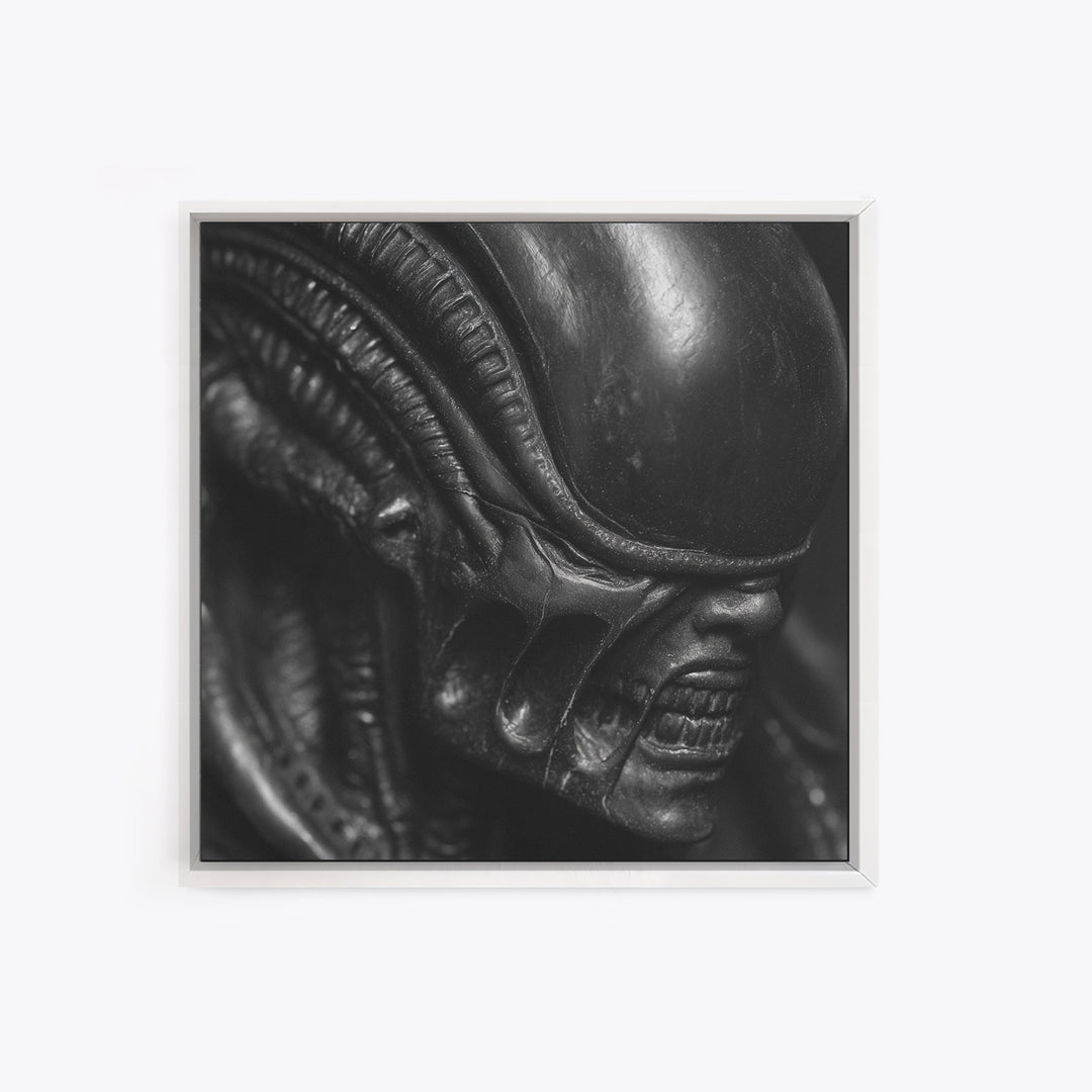 The Black Wax Candle, Biomechanical Horror Art, Square Wall Art, Macabre Wall Art, Canvas Print, Halloween Wall Art, Halloween Decor