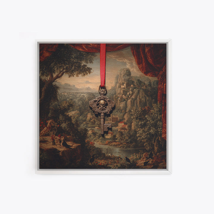The Coffin Key, Baroque Witchcraft Art, Square Wall Art, Dark Fantasy Wall Art, Canvas Print, Halloween Wall Art, Horror Wall Art