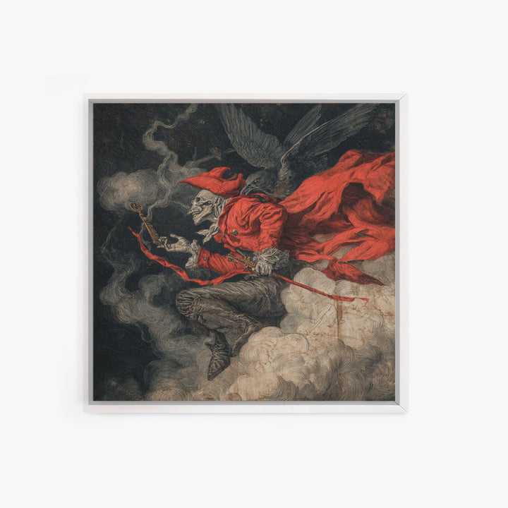 The Coffin Key, Gothic Nightmare Art, Square Wall Art, Dark Fantasy Wall Art, Framed Canvas Print, Halloween Wall Art
