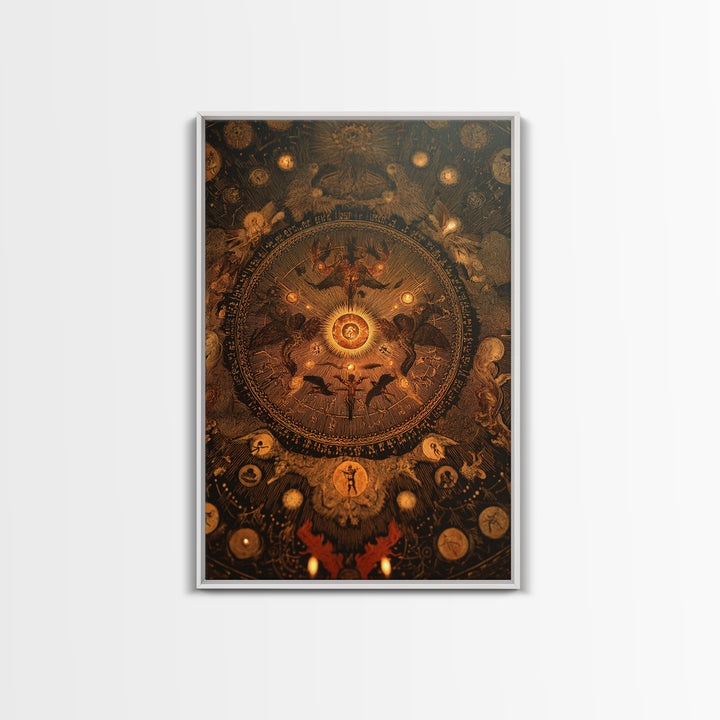 The Antique Spirit Board, Visionary Gothic Art, Vertical Wall Art, Gothic Horror Wall Art, Canvas Print, Halloween Wall Art