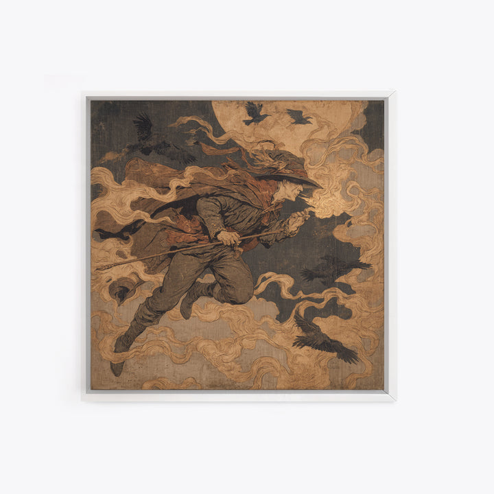 The Antique Spirit Board, Symbolist Etching Art, Square Wall Art, Gothic Horror Wall Art, Canvas Print, Halloween Wall Art