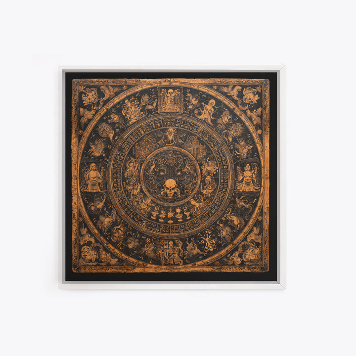 The Antique Spirit Board, Grotesque Carnival Art, Square Wall Art, Dark Halloween Decor, Canvas Print, Halloween Wall Art