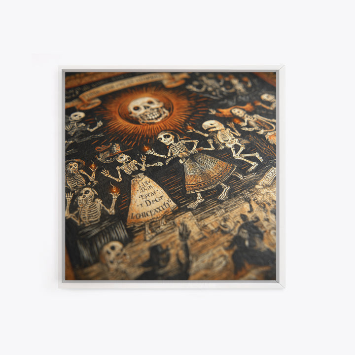 The Antique Spirit Board, Macabre Folk Print Art, Square Wall Art, Gothic Horror Wall Art, Canvas Print, Halloween Wall Art