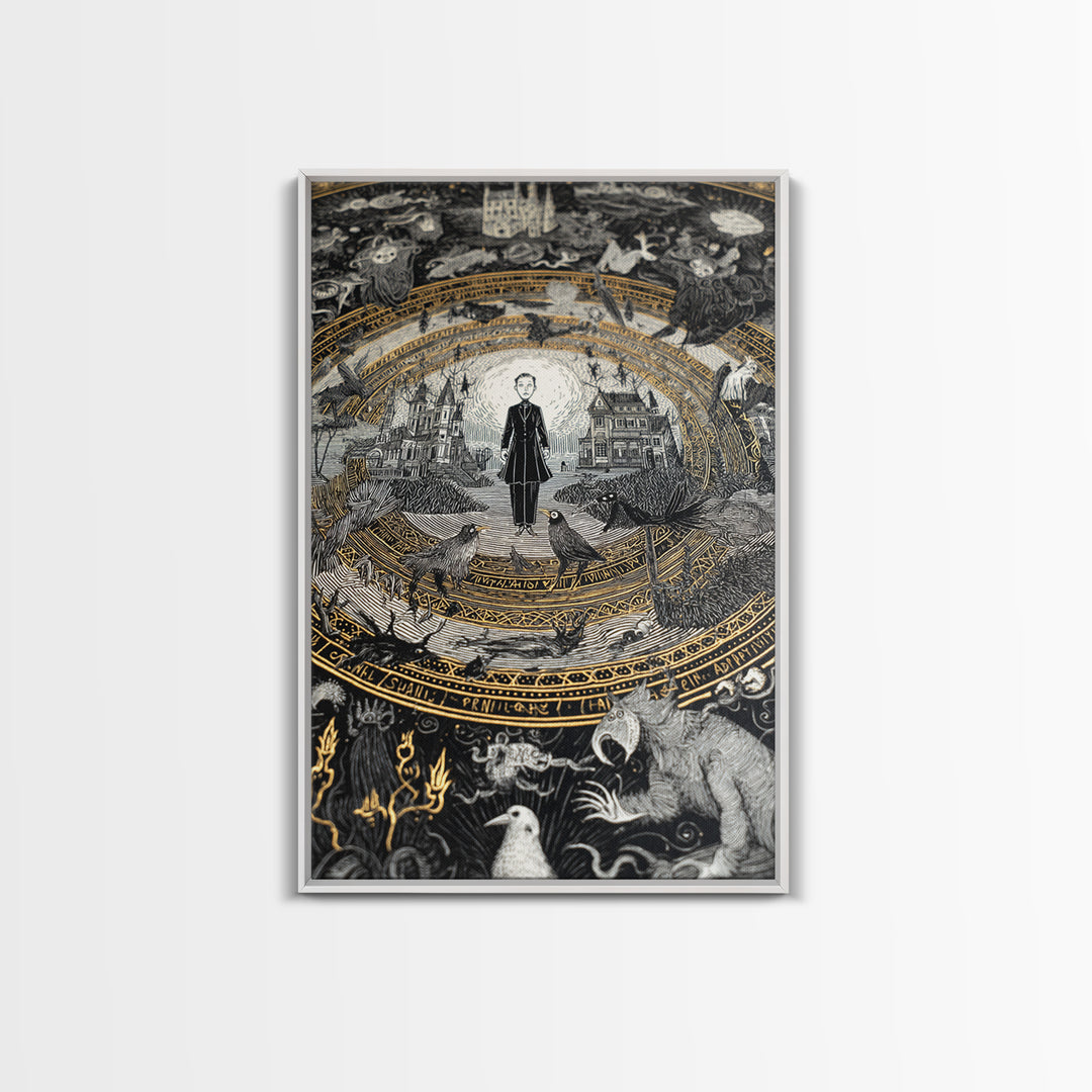 The Antique Spirit Board, Victorian Macabre Art, Vertical Wall Art, Gothic Horror Wall Art, Canvas Print, Halloween Wall Art