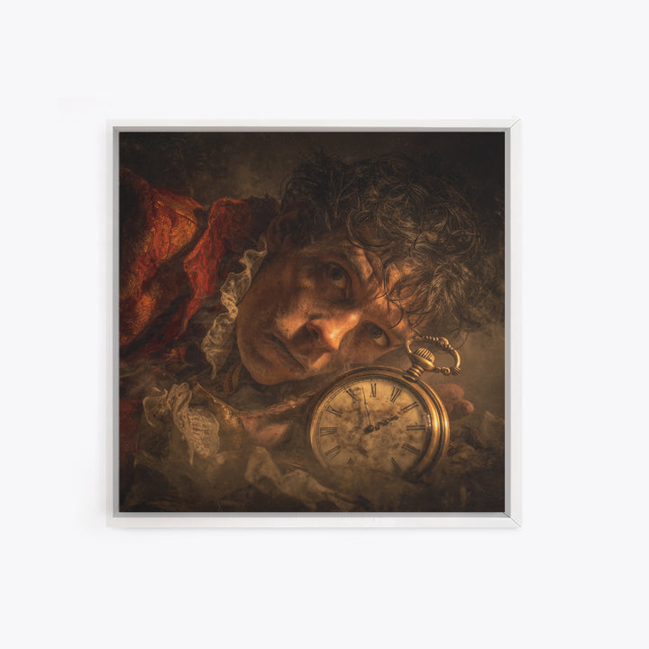 The Cursed Pocket Watch, Gothic Nightmare Art, Square Wall Art, Dark Halloween Decor, Canvas Print, Halloween Wall Art