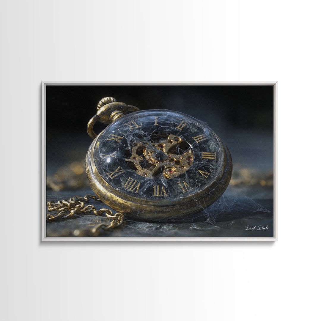 The Cursed Pocket Watch, Romantic Gothic Landscape, Landscape Wall Art, Dark Fantasy Wall Art, Canvas Print, Halloween Wall Art