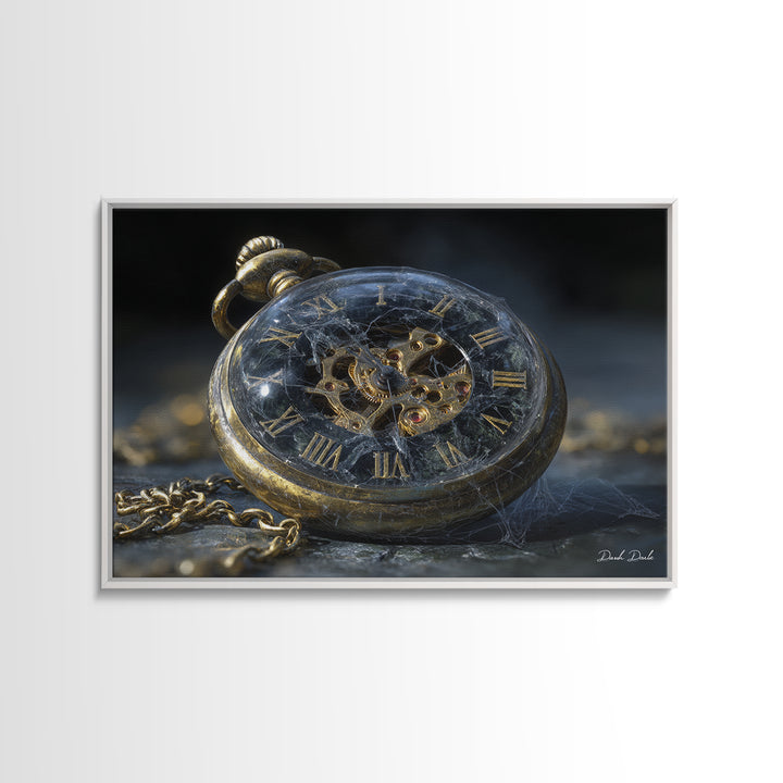 The Cursed Pocket Watch, Romantic Gothic Landscape, Landscape Wall Art, Dark Fantasy Wall Art, Canvas Print, Halloween Wall Art