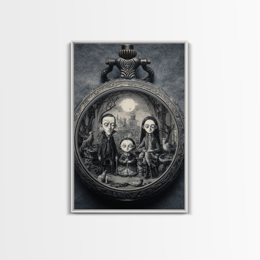 The Cursed Pocket Watch, Victorian Macabre Art, Vertical Wall Art, Gothic Horror Wall Art, Canvas Print, Halloween Wall Art