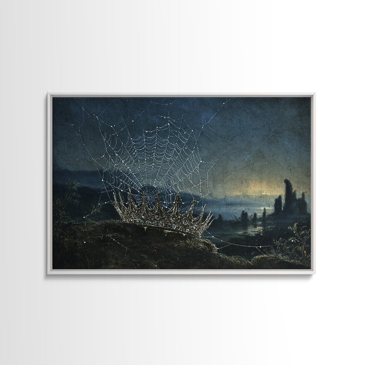 The Spiderweb Crown, Romantic Gothic Landscape, Landscape Wall Art, Macabre Wall Art, Canvas Print, Halloween Wall Art
